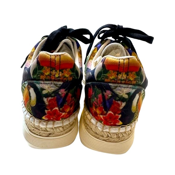 Free People Jackson Black Tropical Print Sneakers Size 38 US Size 7.5/8 NWOB - Picture 6 of 8